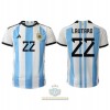 Maglia ufficiale Argentina Lautaro Martinez 22 Casa Mondiali 2022 per Uomo